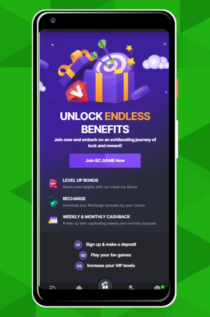 Users of the BC.Game mobile platform are rewarded with a variety of perks and promotions.